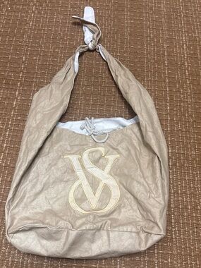 Victoria's Secret Beige Shoulder Hobo with Logo